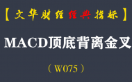 【文华财经指标】MACD文华版 炒期货 MACD顶底背离金叉（W075)