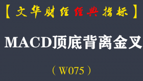 【文华财经指标】MACD文华版 炒期货 MACD顶底背离金叉（W075)