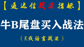【通达信指标】牛逼哄哄尾盘买入战法:收盘前半小时进场,就是技术点的卡位，位置不要太高，相对增加它的安全性。（D084）