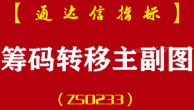 [ZS0233]筹码转移-通达信主副图指标公式-看懂筹码 识破主力 蓝柱子出现大概率是顶部
