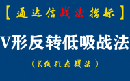 【通达信指标】V形反转低吸战法：长阴杀跌，平台破位，岌岌可危；探底回升，大阳反包，转危为安！（K014）