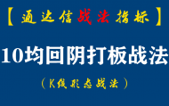【通达信指标】10均回阴打板战法：如何做，才能在股票振荡整理过程中，发现打板机会?这种形态看明白了，成功在即！（K015）