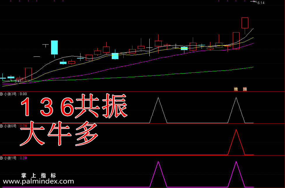 【通达信指标】小狼1 3 6 共振-6号主做T+1区域！涨停 连板 牛股！选股指标公式