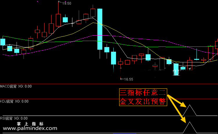 【通达信指标】底背离共振-MACD KDJ RSI共振预警选股指标公式