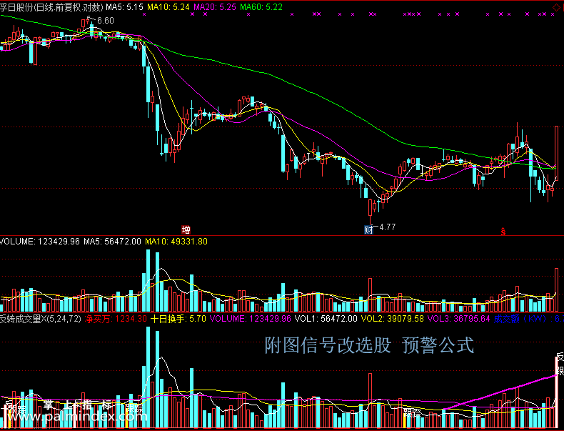 【通达信免费源码】反转成交量指标 副图 买卖点 操盘控盘 成交量