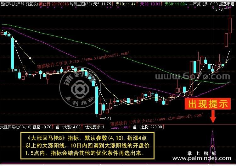 [ZS0393]大涨回马枪副图-通达信指标公式-大涨阳线回调