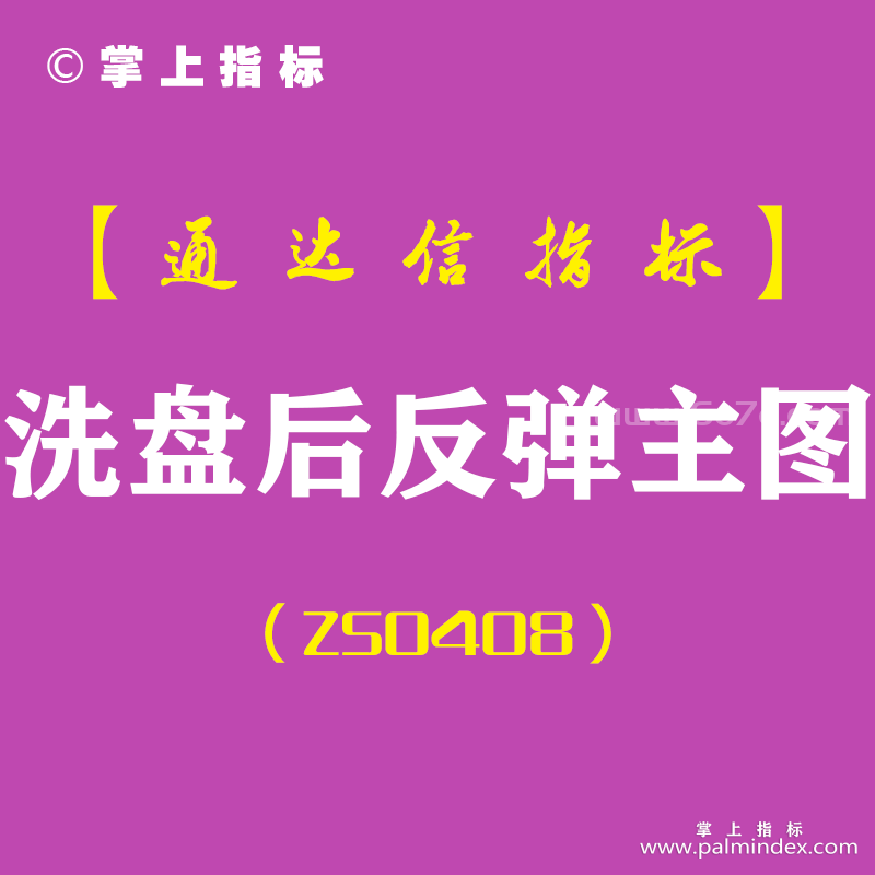 [ZS0408]洗盘后反弹主图-通达信指标公式-买点出现信号后支线要走平或上翘